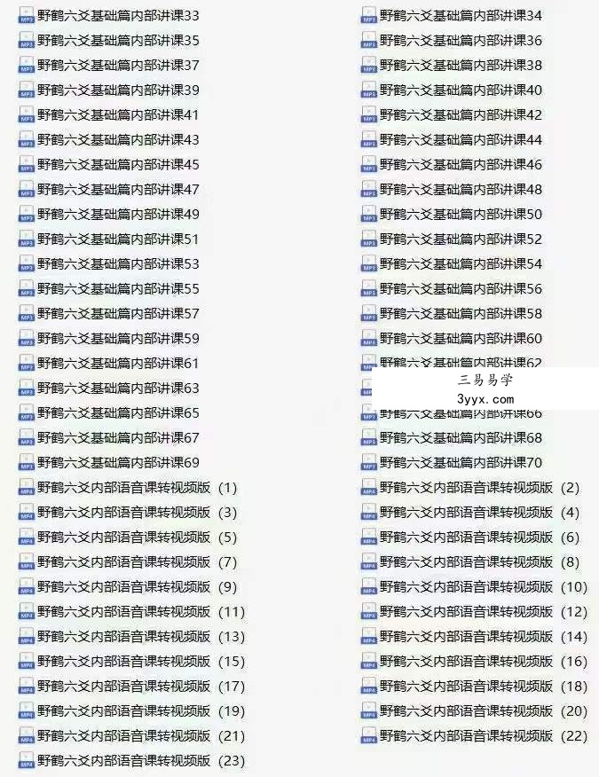 朱辰彬野鹤六爻基础全套课程123集 资料图片