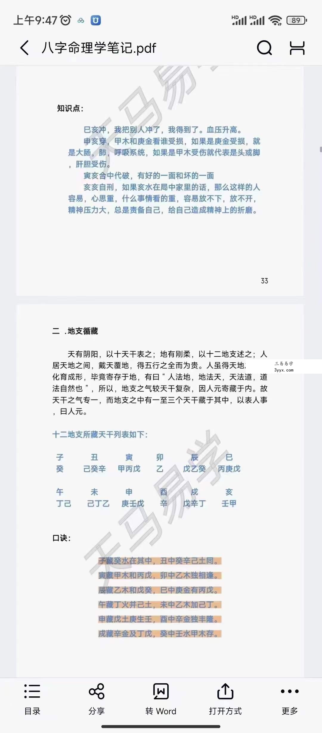 天马易学八字命理学笔记203页 资料图片