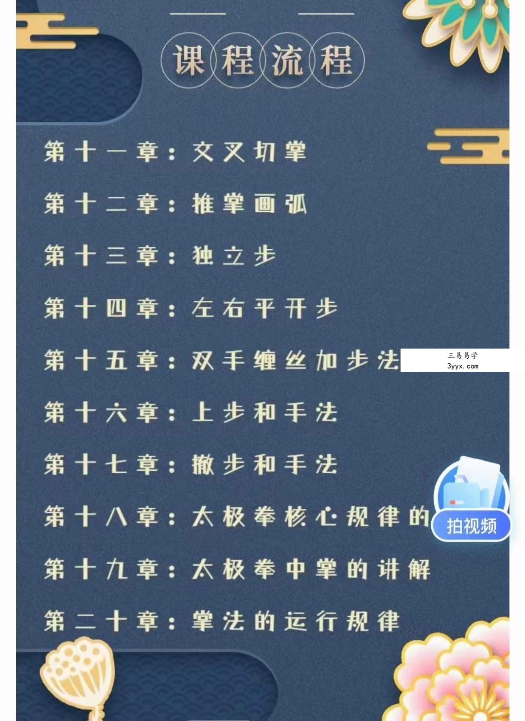 太极拳核心秘术精讲（包含五大课程、共182节课、永久观看） 资料图片