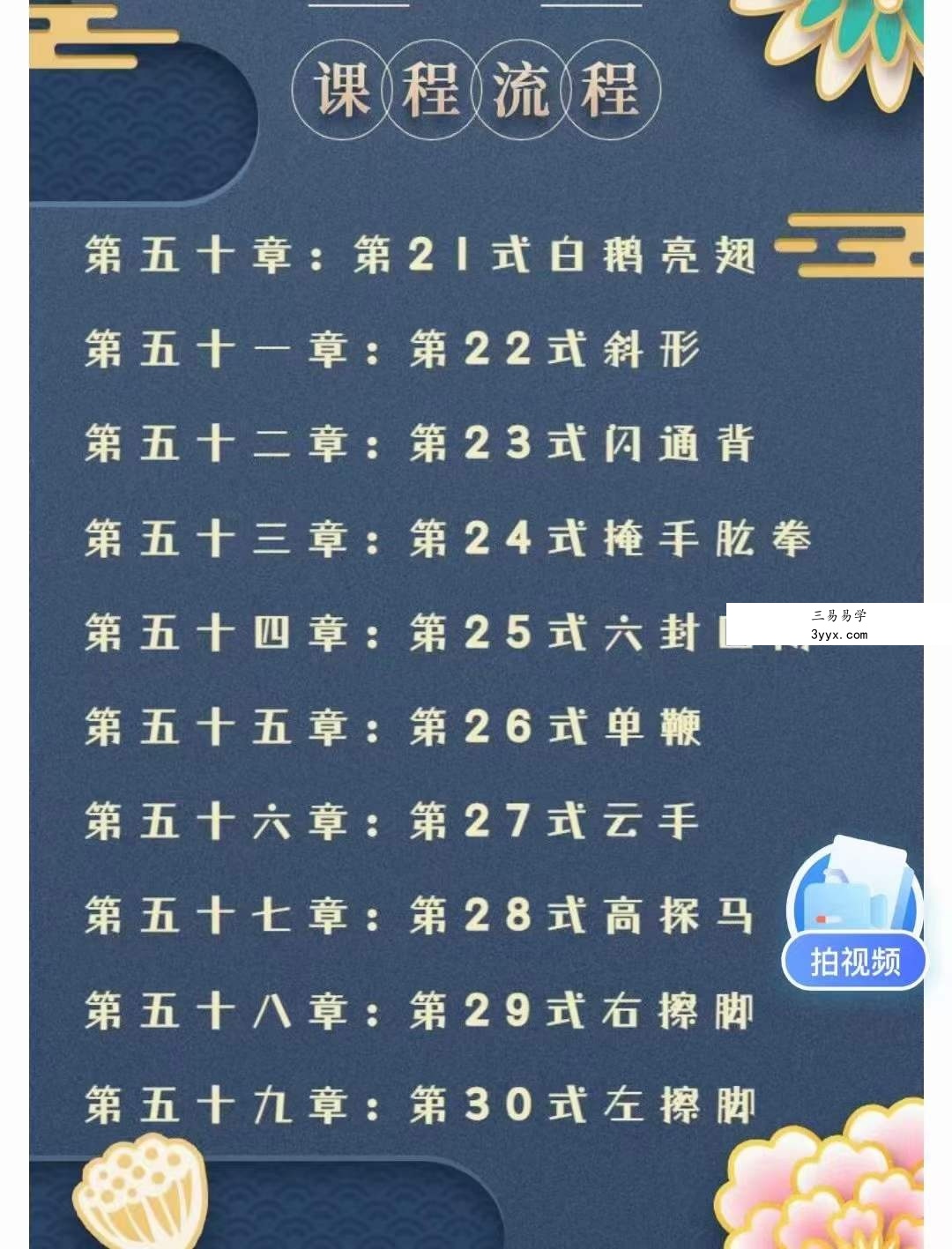 太极拳核心秘术精讲（包含五大课程、共182节课、永久观看） 资料图片