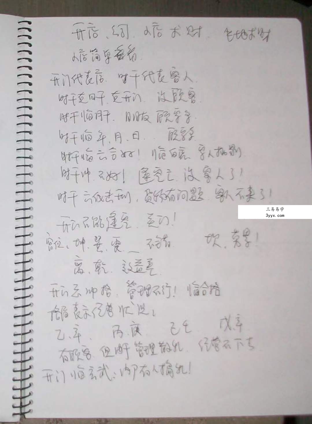 么学声奇门手写笔记45页 资料图片