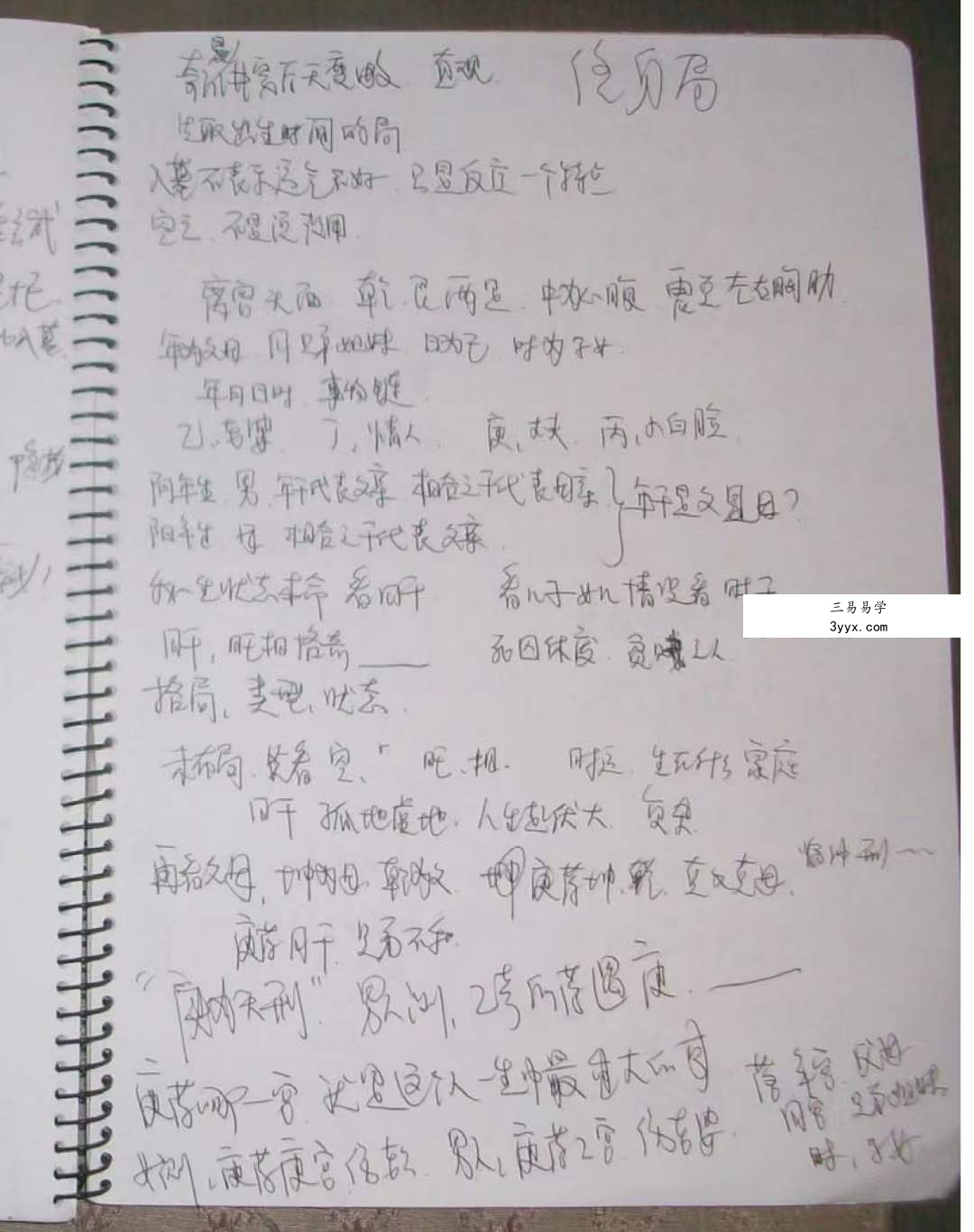 么学声奇门手写笔记45页 资料图片