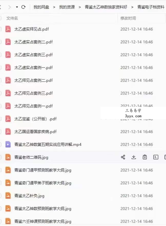 青鉴太乙神数实战预测 视频+资料 资料图片