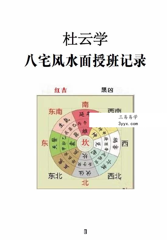 杜云学弟子班《八宅风水面授班记录》（完整版）94页 资料图片