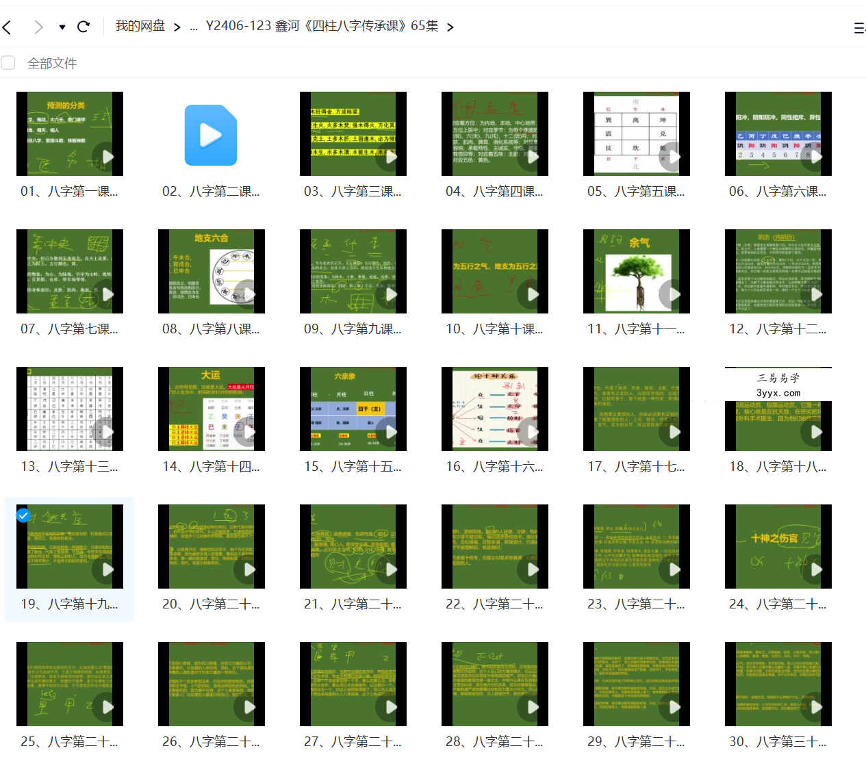 鑫河《四柱八字传承课》65集 资料图片