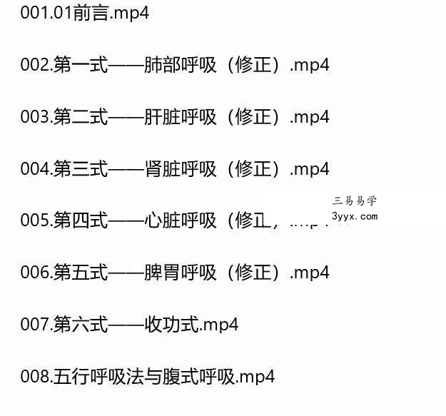 赵龙海秘传五行呼吸法8集 资料图片