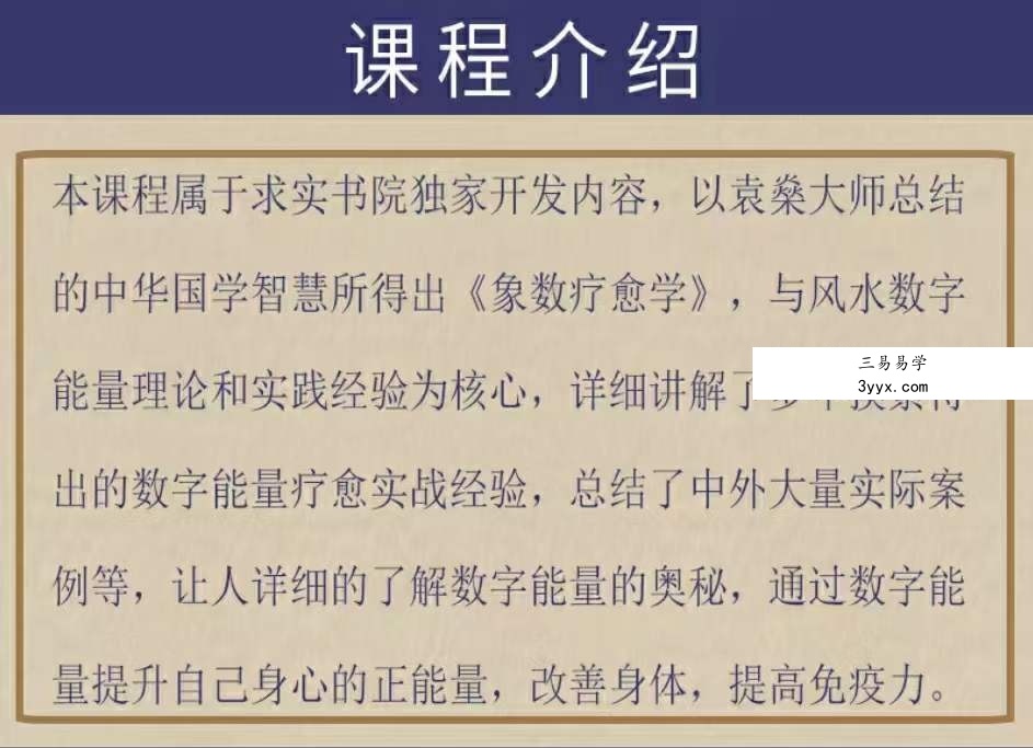 袁燊 象数疗愈学39集 资料图片