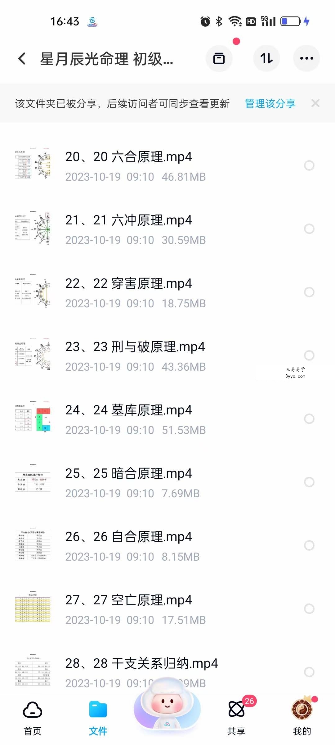 星月辰光命理 初级课程视频35集 资料图片