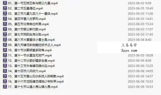 杨公三僚风水《指迷赋形峦断验班》视频课程共17集 资料图片