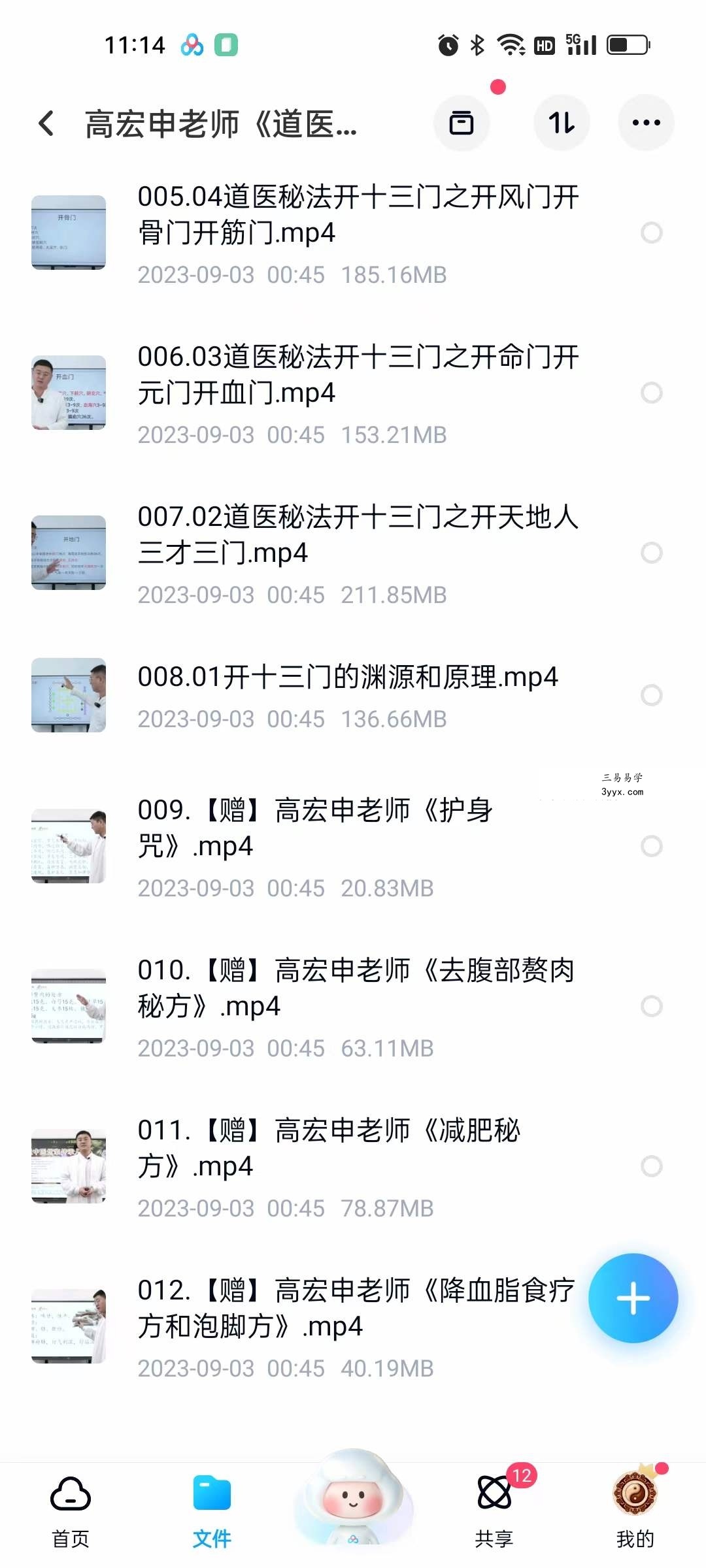 高宏申老师《道医秘法开十三门调百病》第12期 资料图片
