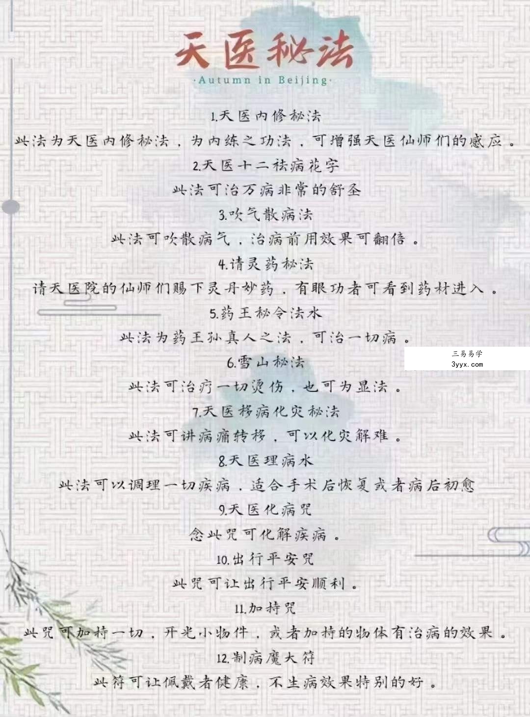 法箜 天医秘法 1-5部合集 资料图片