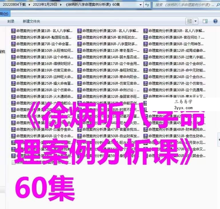 徐炳昕八字命理案例分析课 60集 资料图片