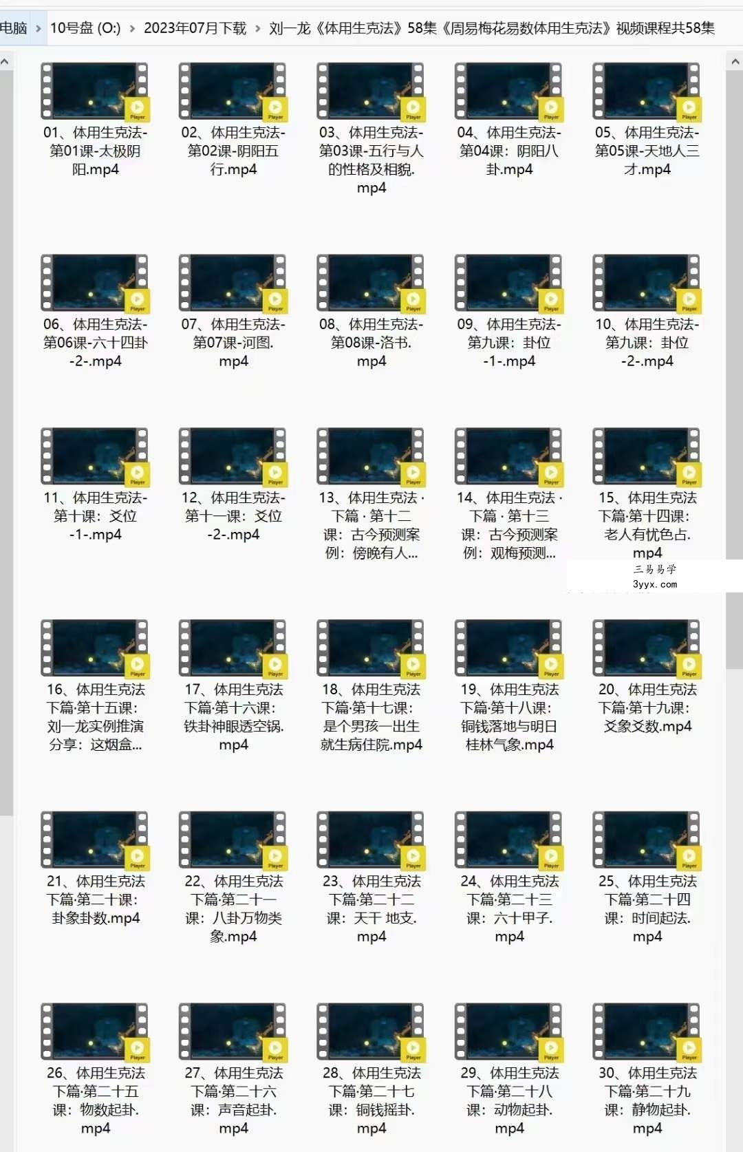 刘一龙《周易梅花易数体用生克法》58集 资料图片