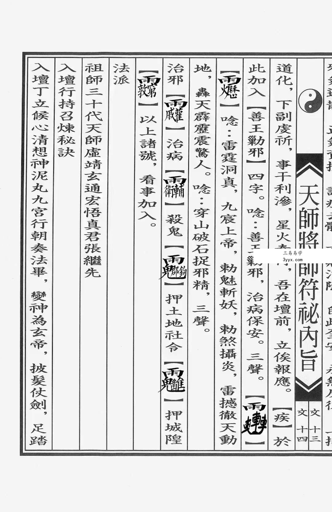 正一天师将帅符秘内旨（秘讳）24页 资料图片