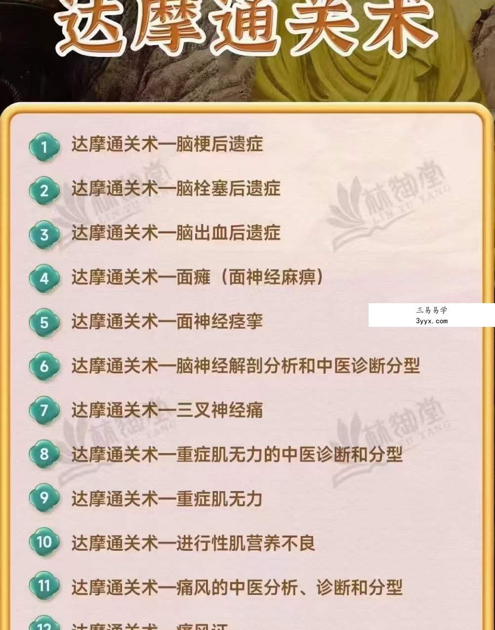 谢巍老师《达摩通关术》第1期 资料图片