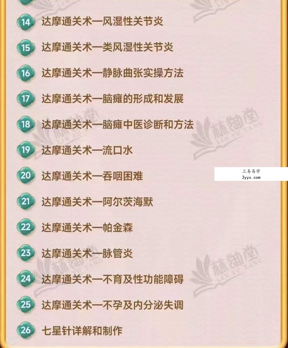 谢巍老师《达摩通关术》第1期 资料图片