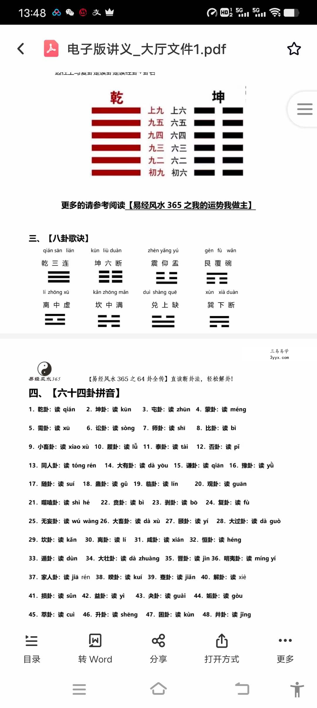 雨凡周易64讲 六十四卦全传 视频课程66集➕文档 资料图片