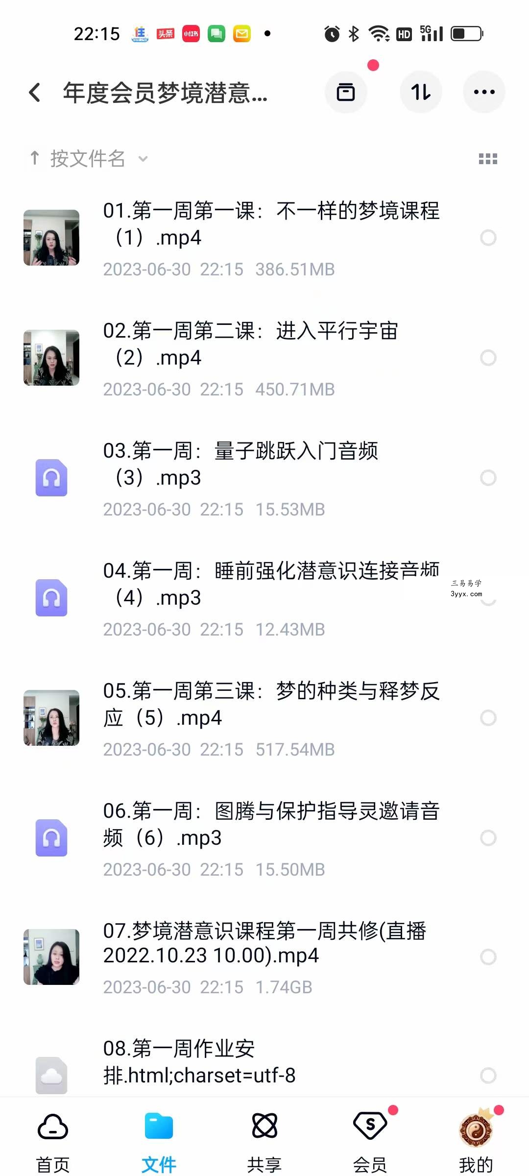 年度会员梦境潜意识疗愈课程（10.16启动） 资料图片