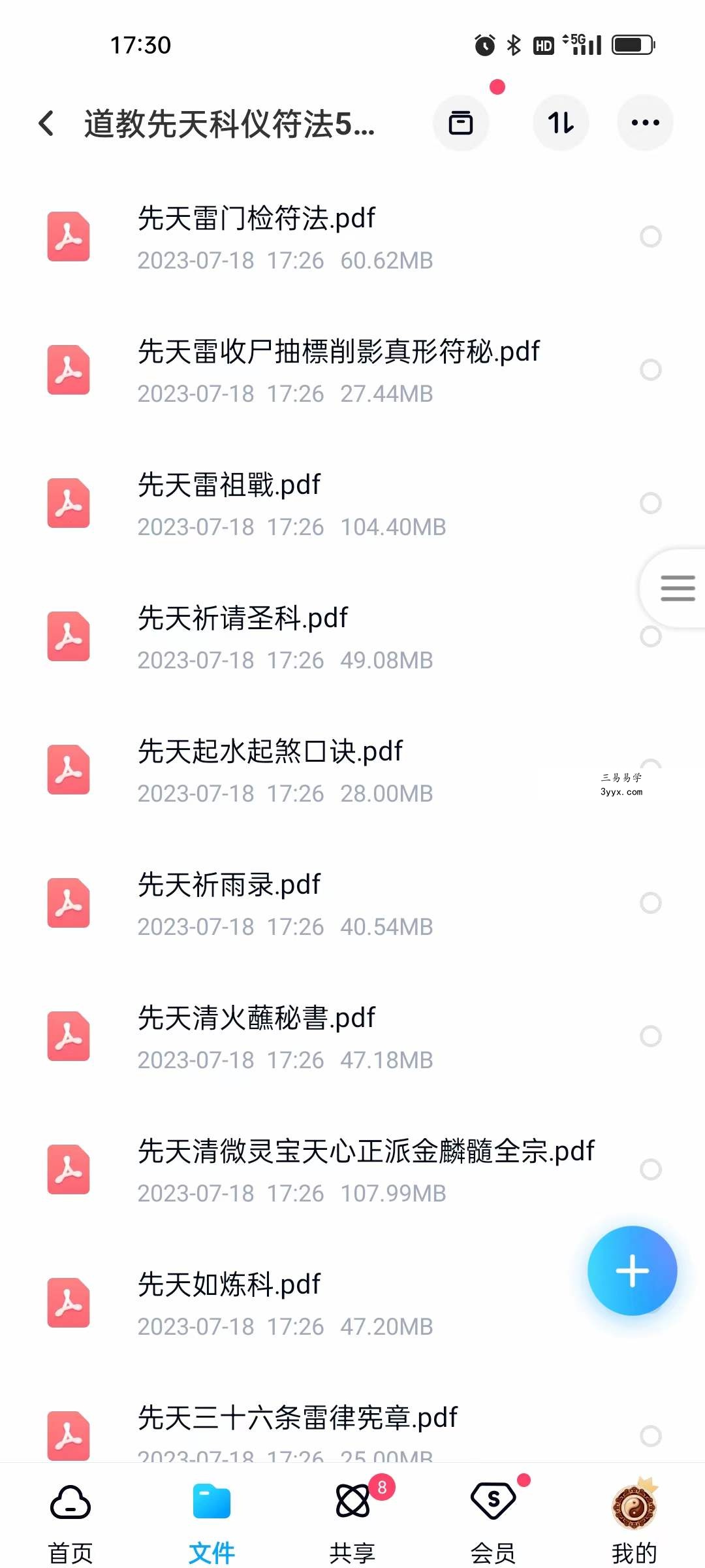 道教先天科仪符法51本 资料图片