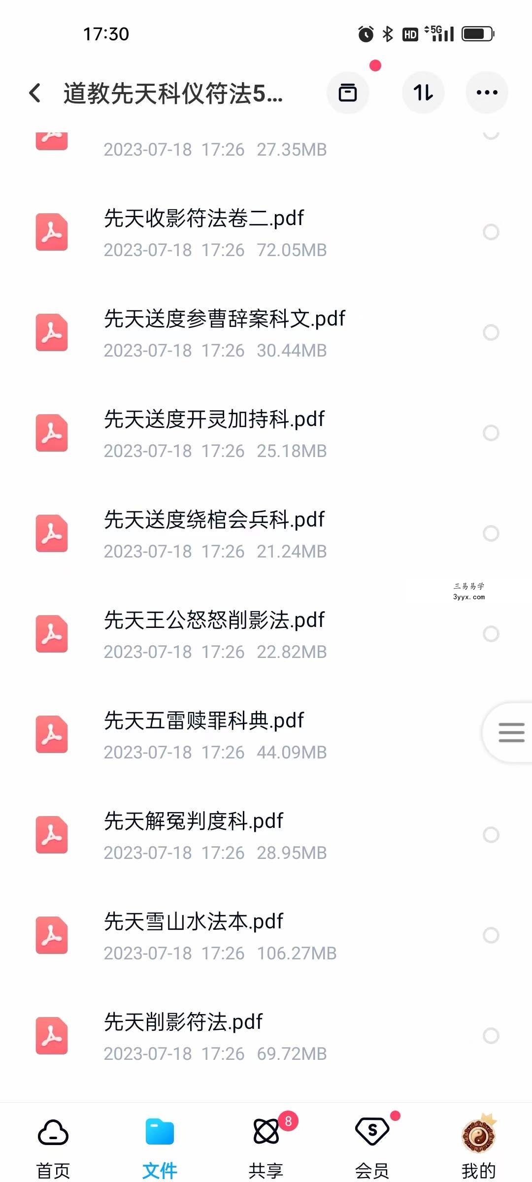 道教先天科仪符法51本 资料图片