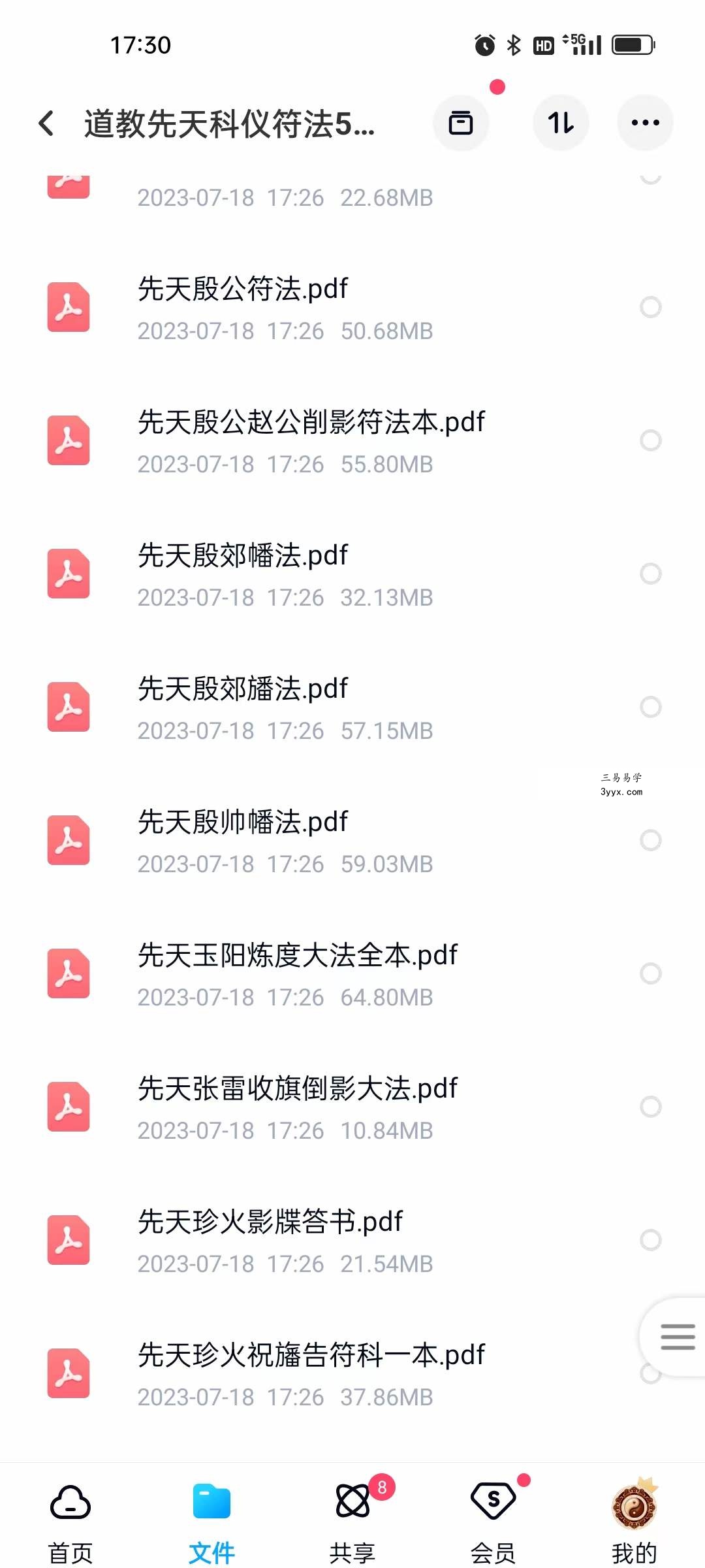 道教先天科仪符法51本 资料图片