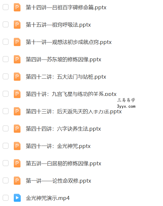 何乃文（易祥） 丹道修证49讲 性命双修丹道课程 视频+文档 资料图片