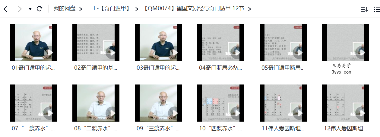 崔国文易经与奇门遁甲 12节 资料图片