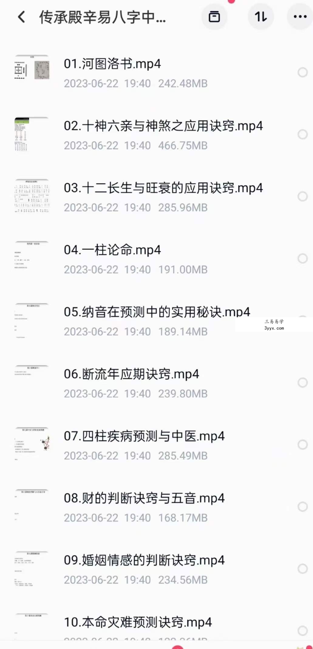 传承殿辛易八字初阶课+中阶班 资料图片