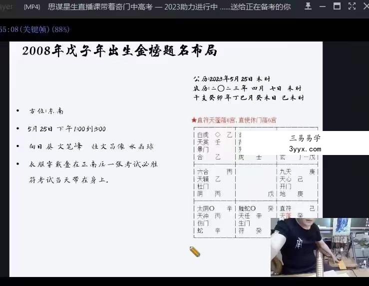 朱坤《奇门八字布局助力2023年高考》直播 资料图片