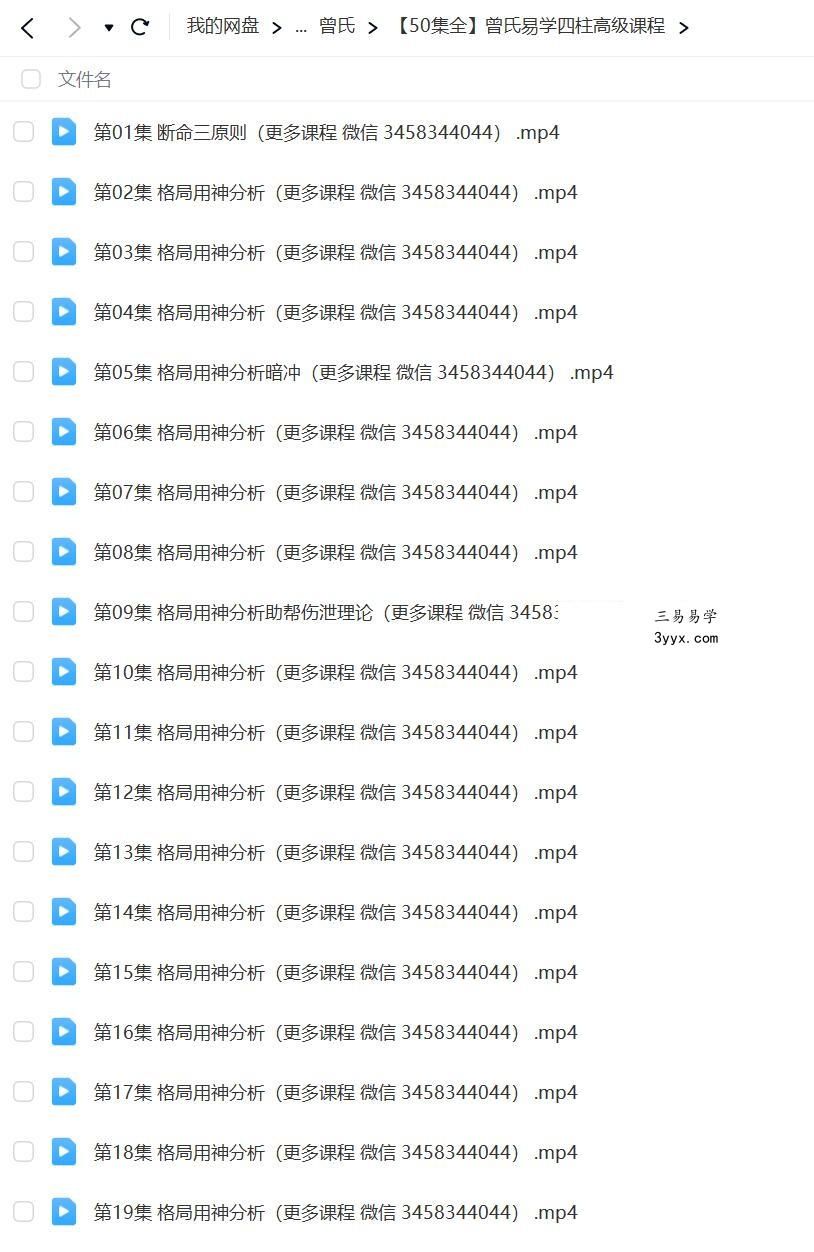 曾氏四柱八字（初级 中级 高级）课程 资料图片