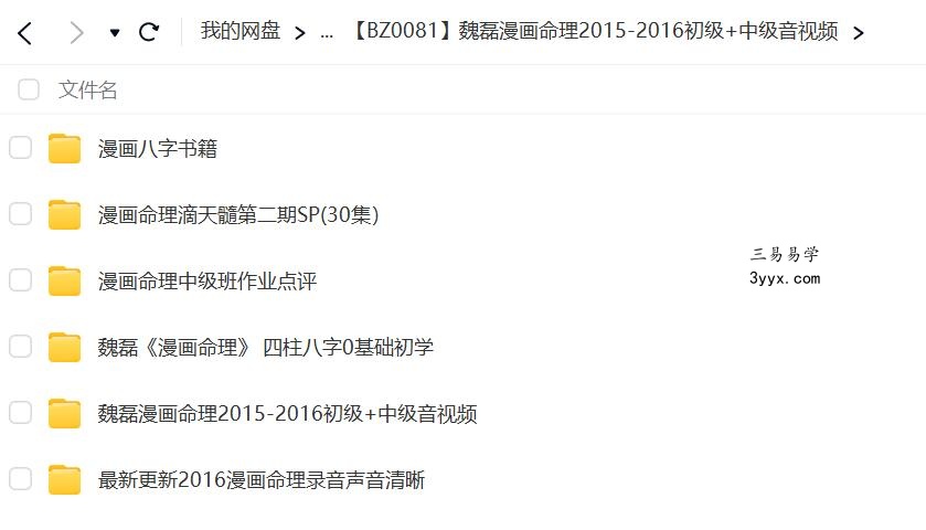 魏磊漫画命理2015-2016初级+中级音视频 资料图片
