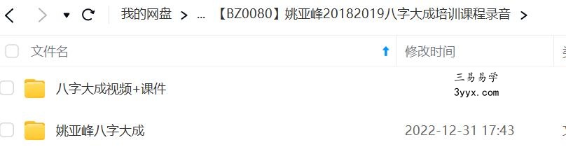 姚亚峰20182019八字大成培训课程录音 移动网盘下载 资料图片