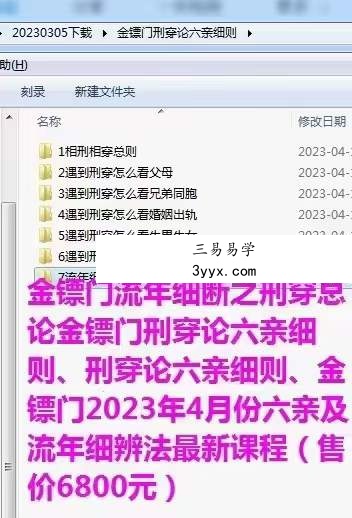 金镖门流年细断之刑穿总论金镖门刑穿论六亲细则 资料图片