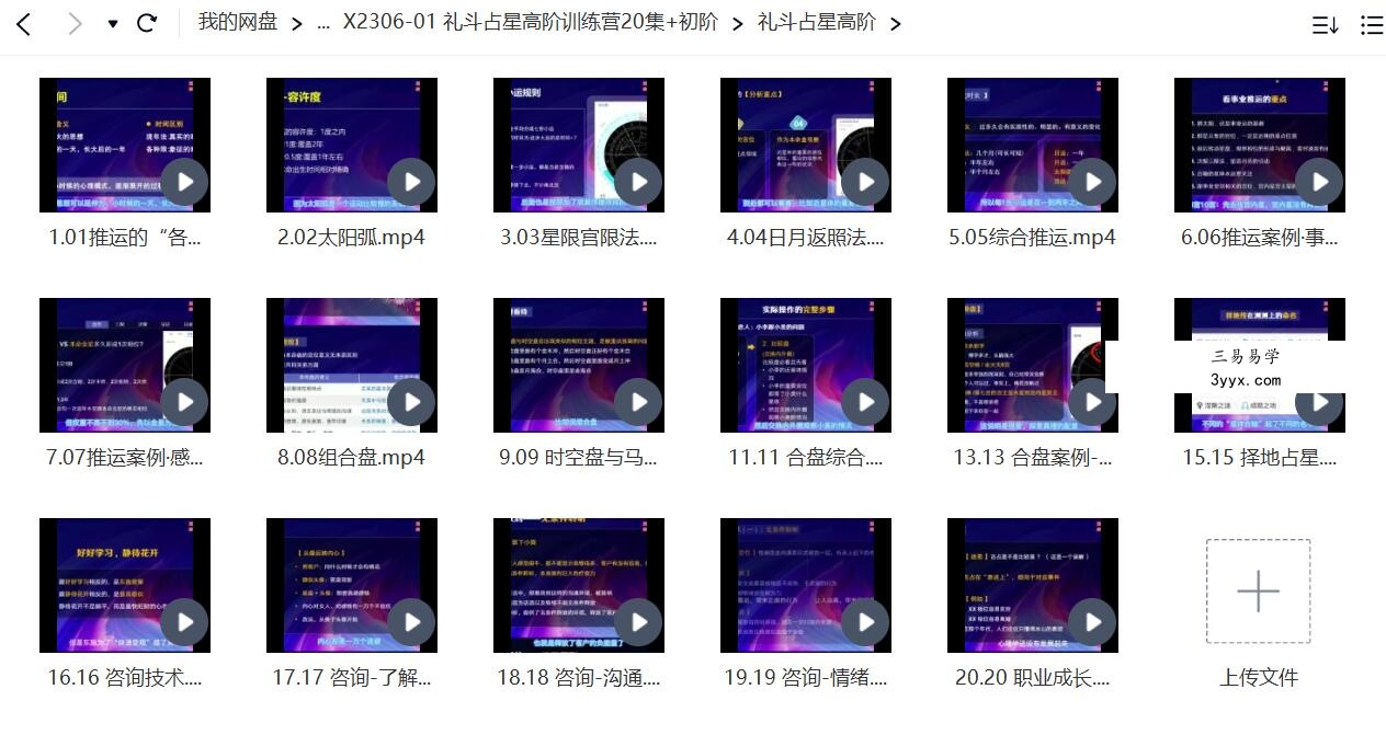 礼斗占星高阶训练营20集+初阶 资料图片