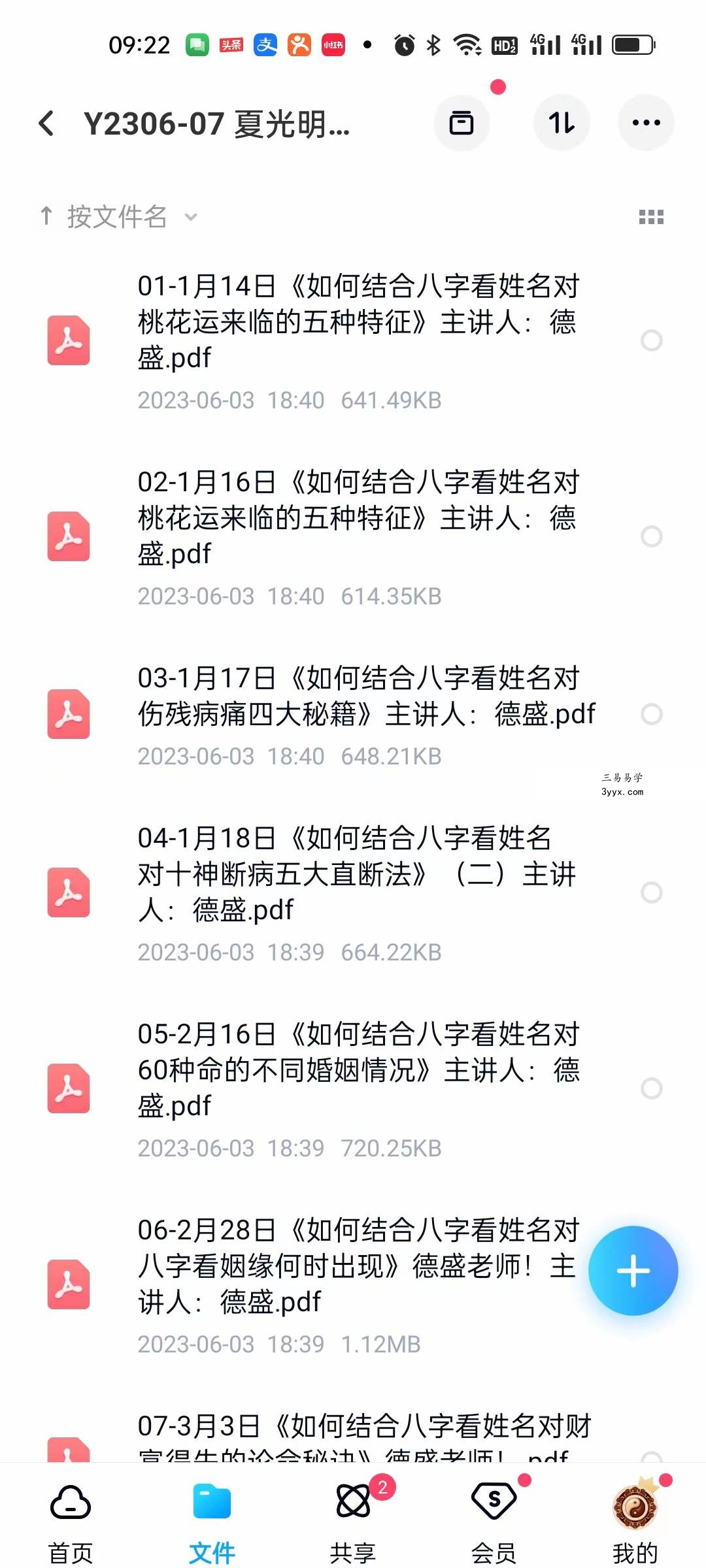夏光明弟子德盛《2022年全年笔记》175本PDF版电子书 资料图片