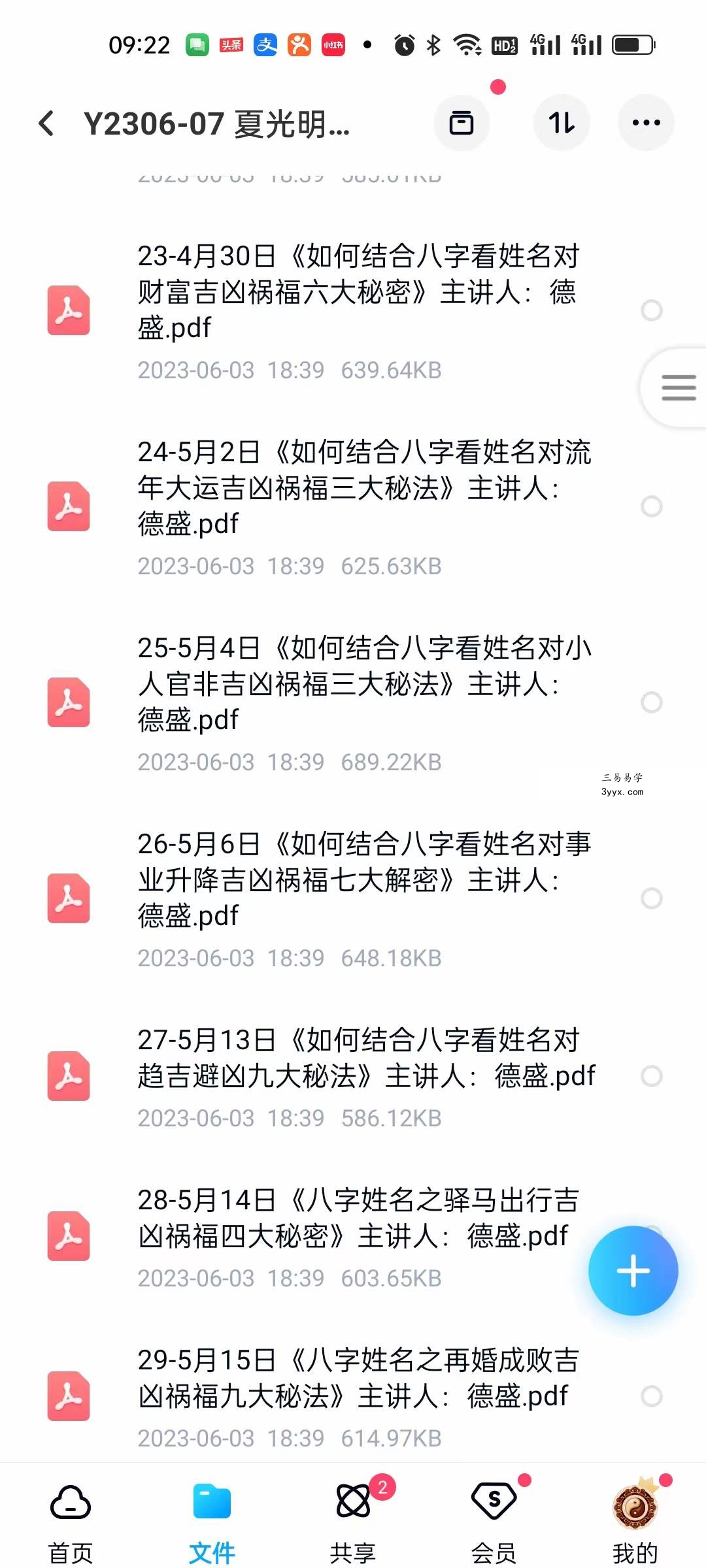 夏光明弟子德盛《2022年全年笔记》175本PDF版电子书 资料图片