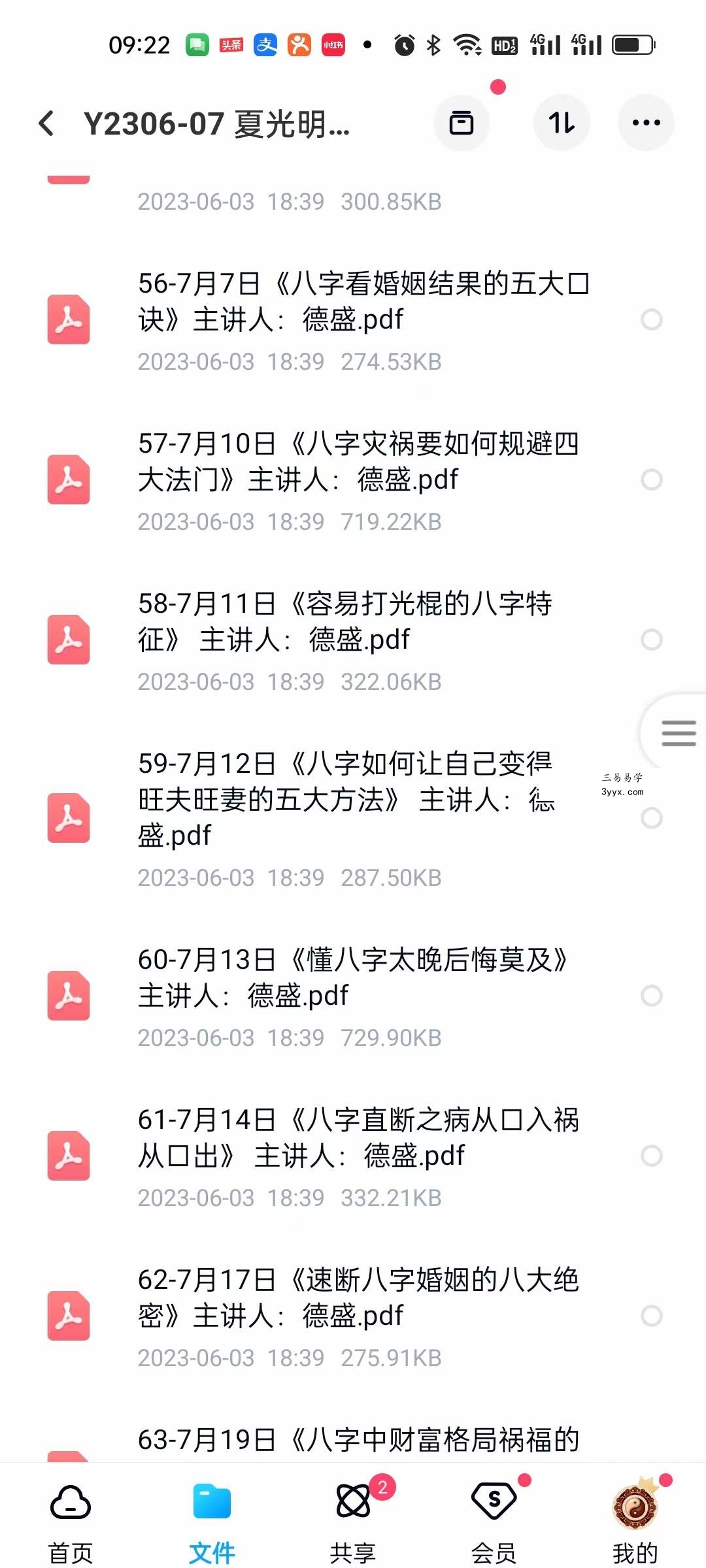 夏光明弟子德盛《2022年全年笔记》175本PDF版电子书 资料图片