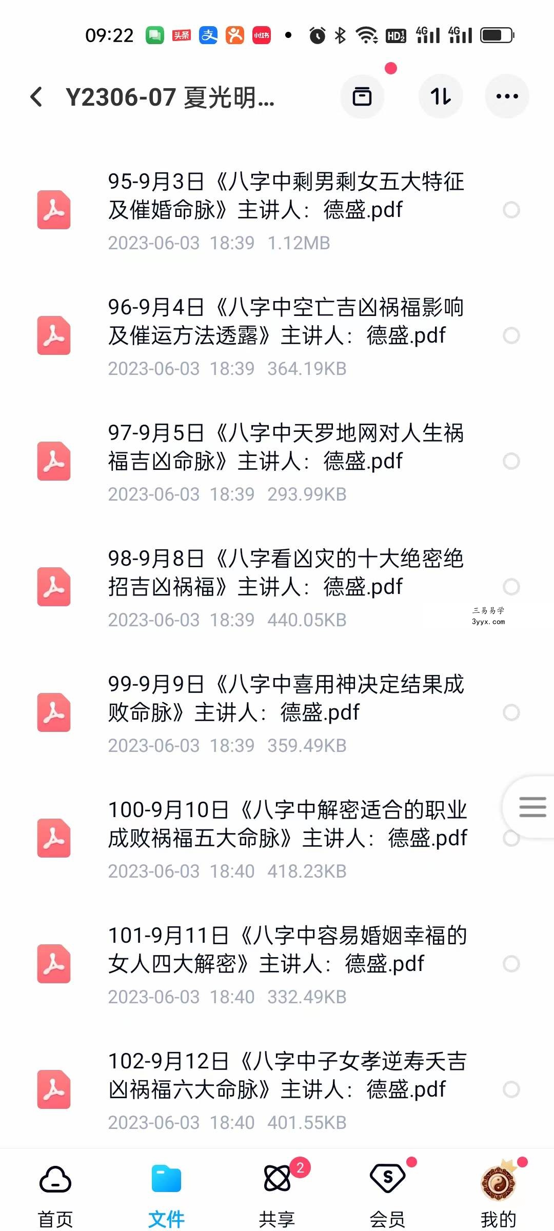 夏光明弟子德盛《2022年全年笔记》175本PDF版电子书 资料图片