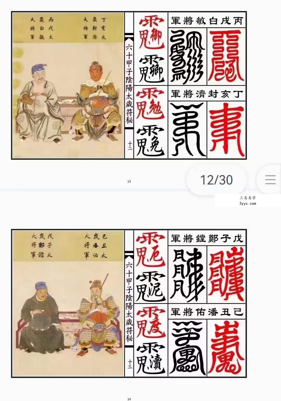 六十甲子太岁阴阳讳字符秘 资料图片