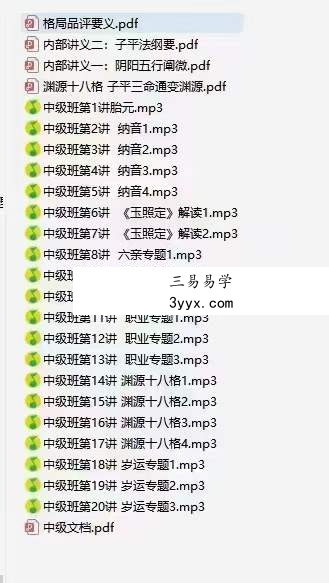 客舟堂子平命理初级录音文档+中级录音文档 资料图片
