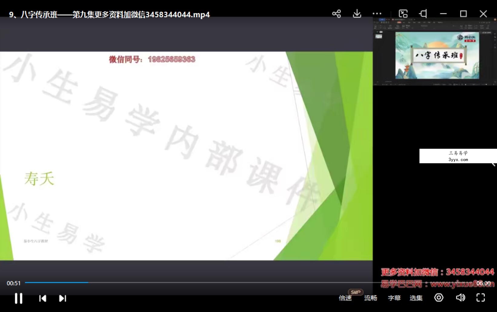 易小生八字传承班 20集 资料图片