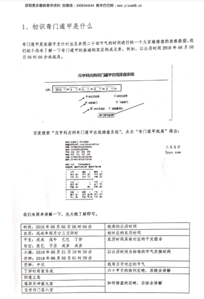 王伟光2019先天奇门遁甲总教程102页 资料图片