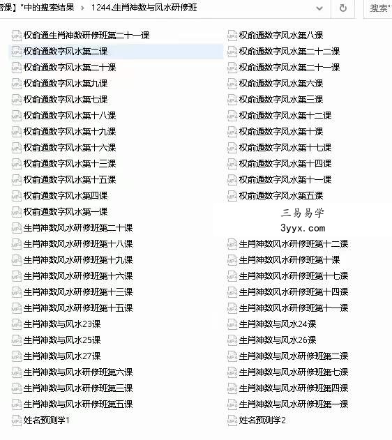 权俞通生肖神数与风水研修班 50集 资料图片