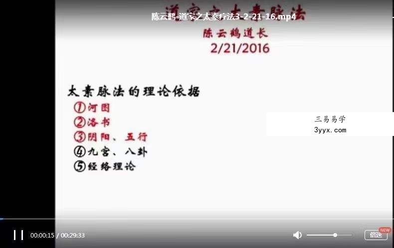 陈云鹤道家之太素疗法2016年讲课视频11集 资料图片