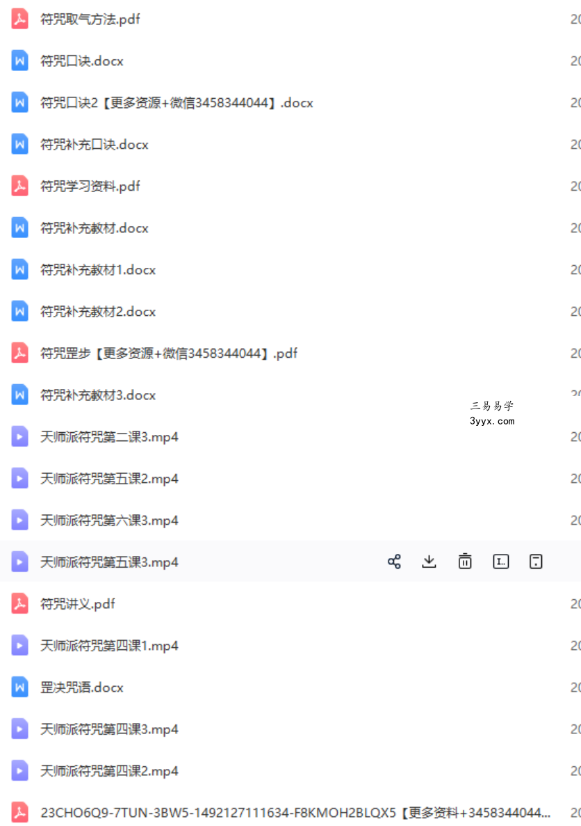 天师派符咒视频课程天师府符箓教学 21集加文档 资料图片
