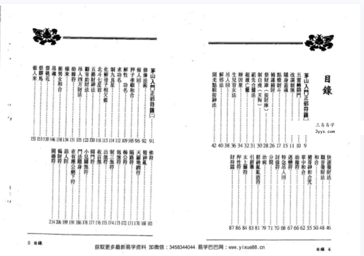 茅山入门正邪符箓 资料图片