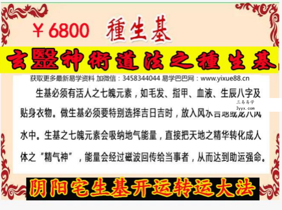 玄毉神术道法之种生基阴阳宅生基开运转运大法(视频+文档+图片) 资料图片