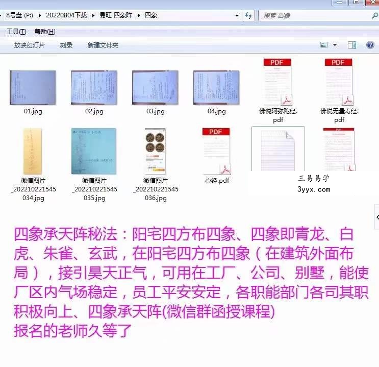 易旺 四象承天阵(2022年10月22日微信群课程)录制视频➕文档➕图片 资料图片