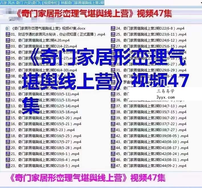 林毅 奇门家居堪舆线上营2期 百度网盘下载 资料图片