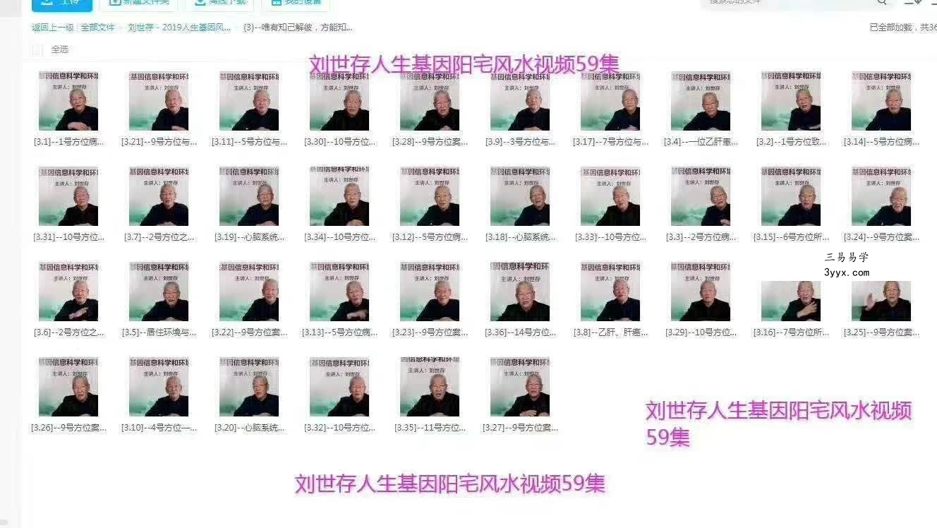 刘世存 – 2019人生基因风水与环境养生 百度网盘下载 资料图片